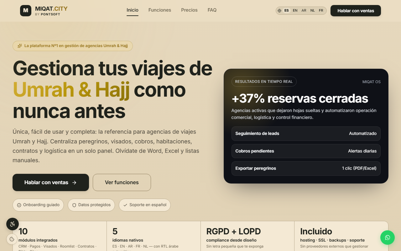 miqat.city — la web real de la plataforma.
